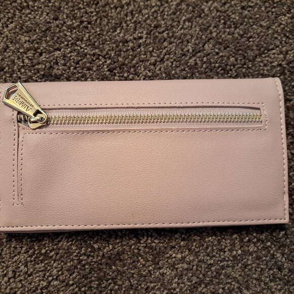 AIMEE KESTENBERG Pink Vegan Leather Bifold Credit Card Wallet ,Gold Hardware - Picture 2 of 8
